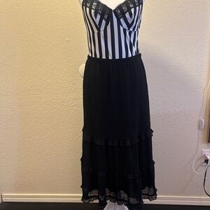 Elegant Black Tiered Skirt